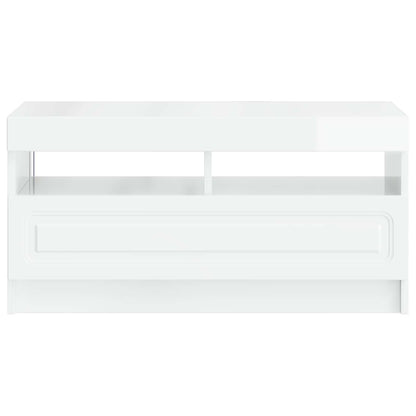 LED tv-meubel Hoogglans Wit Bewerkt hout