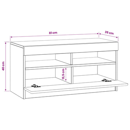 LED tv-meubel Hoogglans Wit Bewerkt hout