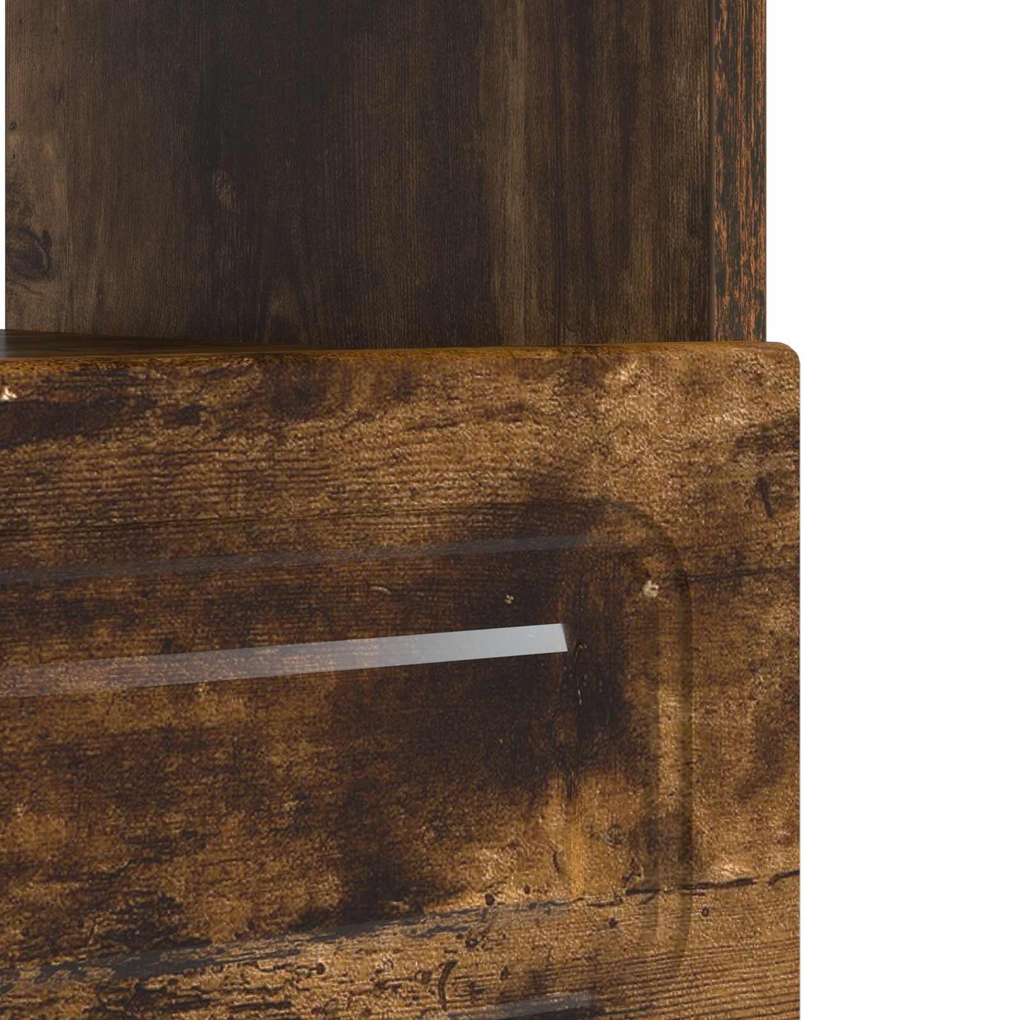 LED tv-meubel Gerookt eiken Bewerkt hout