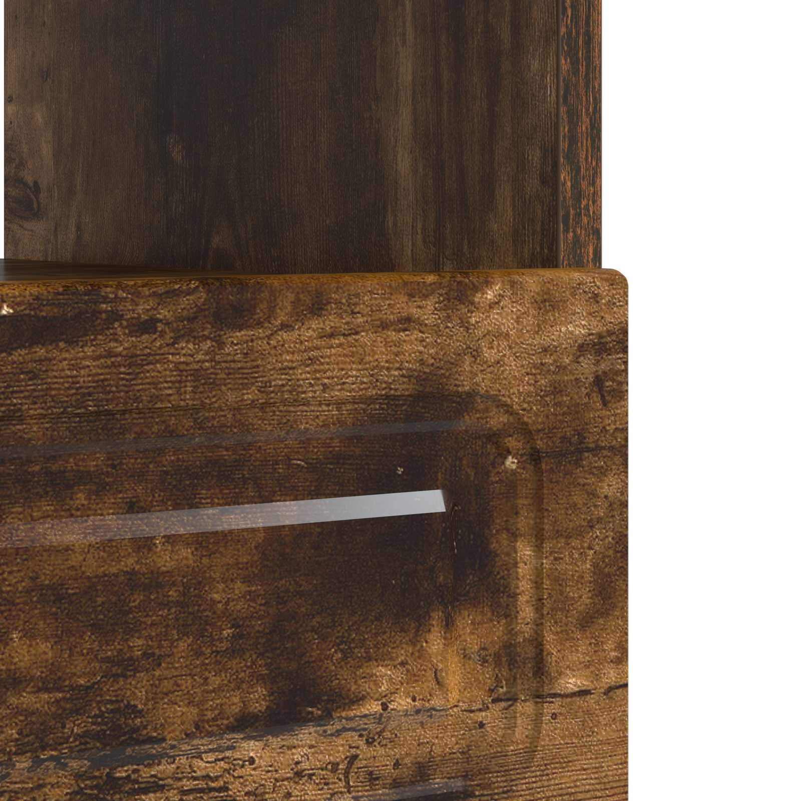 LED tv-meubel Gerookt eiken Bewerkt hout