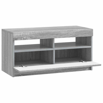 LED tv-meubel Grijs Sonoma Bewerkt hout