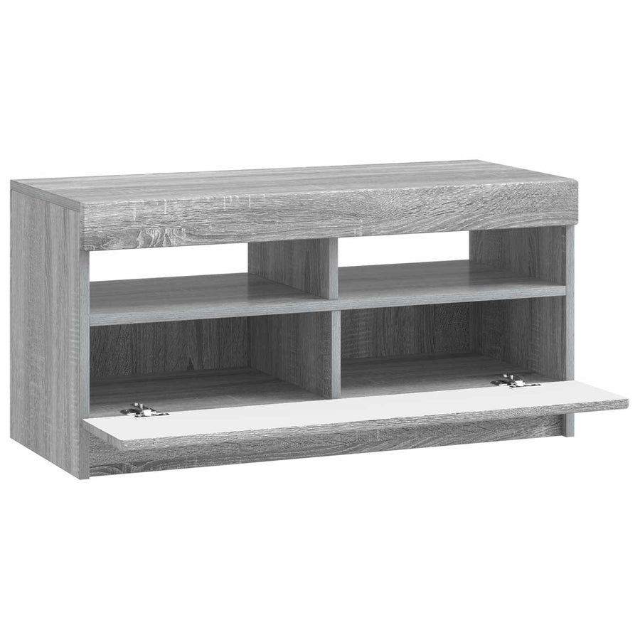 LED tv-meubel Grijs Sonoma Bewerkt hout