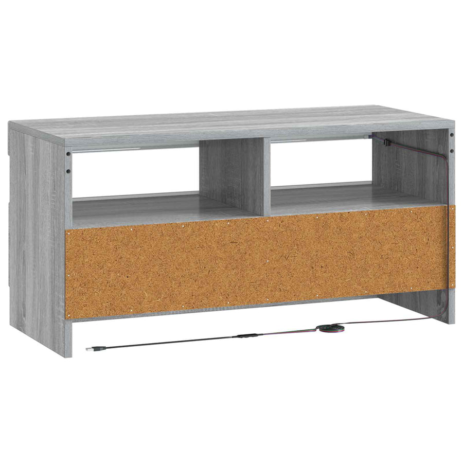 LED tv-meubel Grijs Sonoma Bewerkt hout