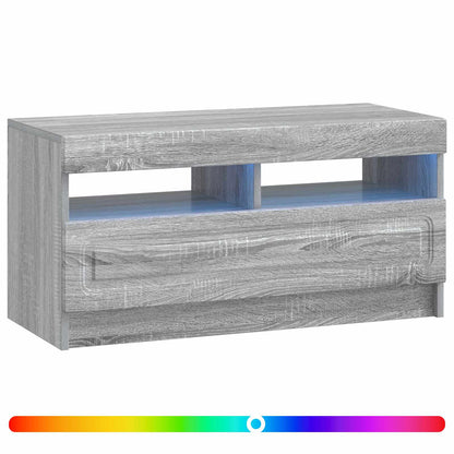 LED tv-meubel Grijs Sonoma Bewerkt hout