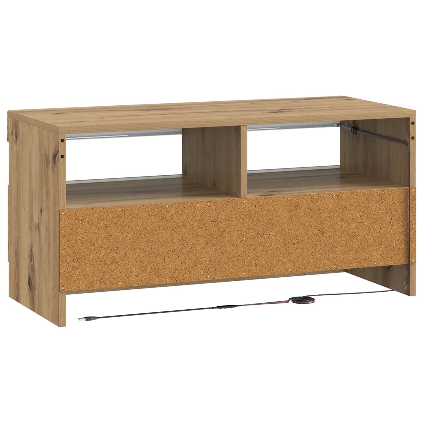 LED tv-meubel Artisanaal eiken Bewerkt hout