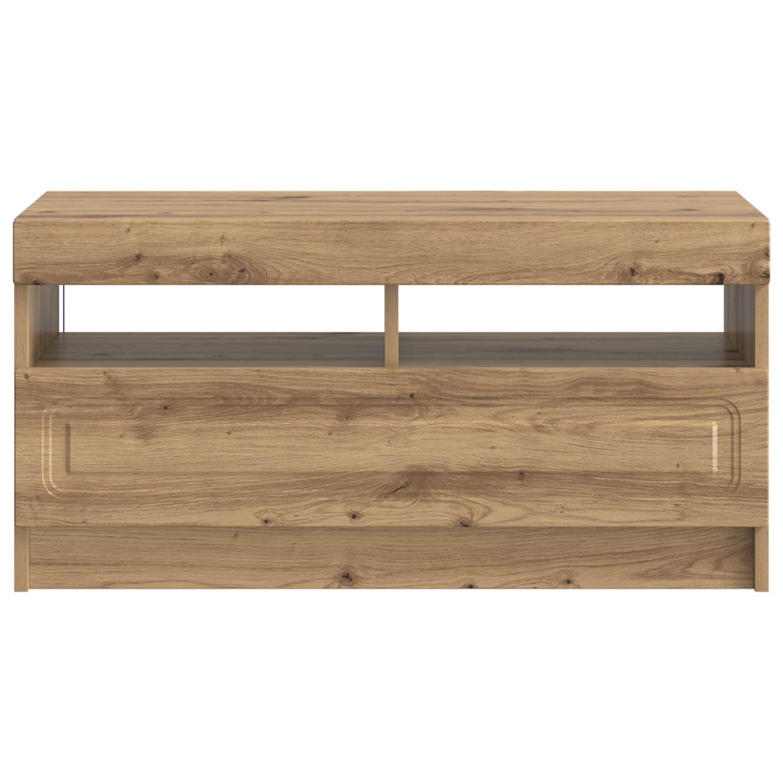 LED tv-meubel Artisanaal eiken Bewerkt hout