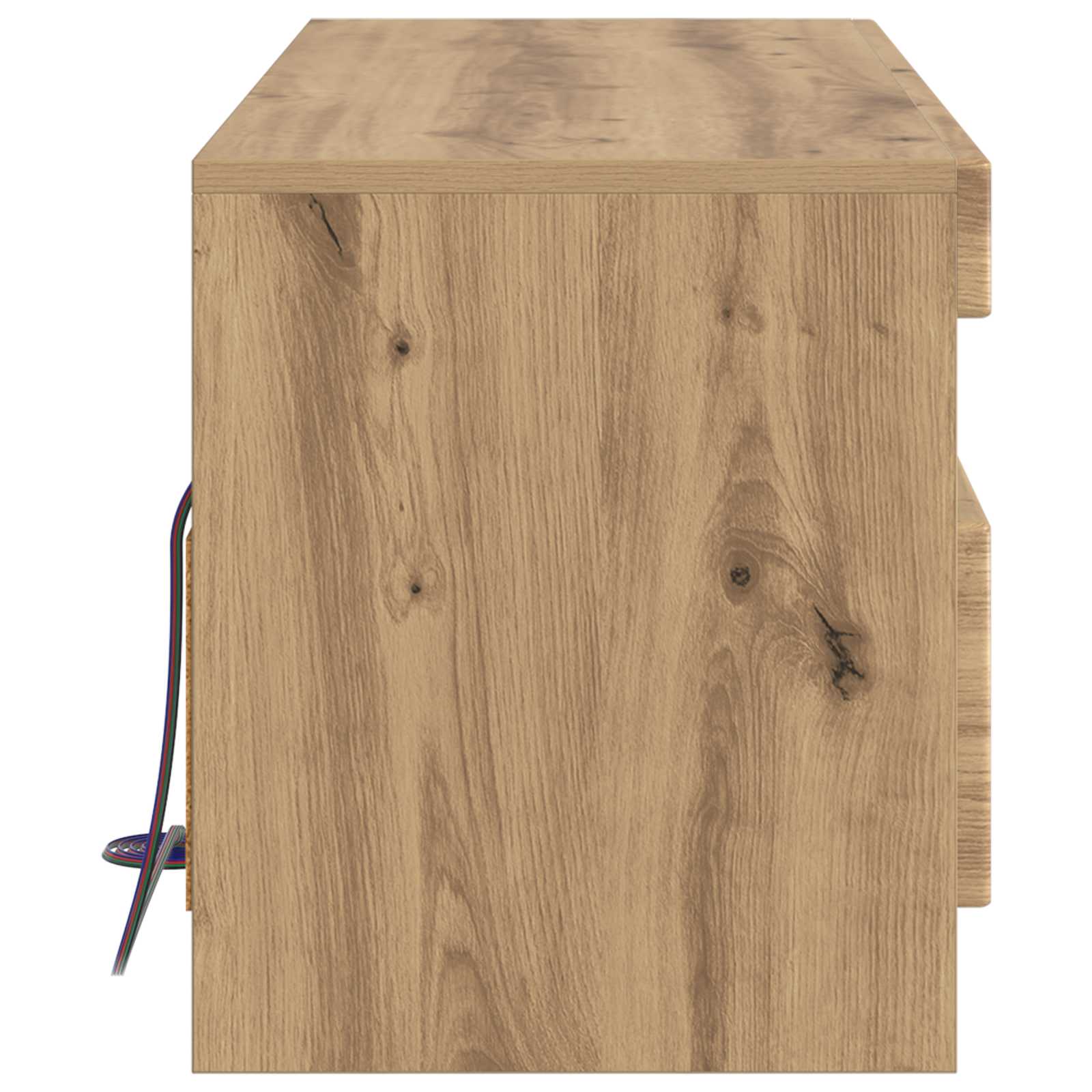 LED tv-meubel Artisanaal eiken Bewerkt hout