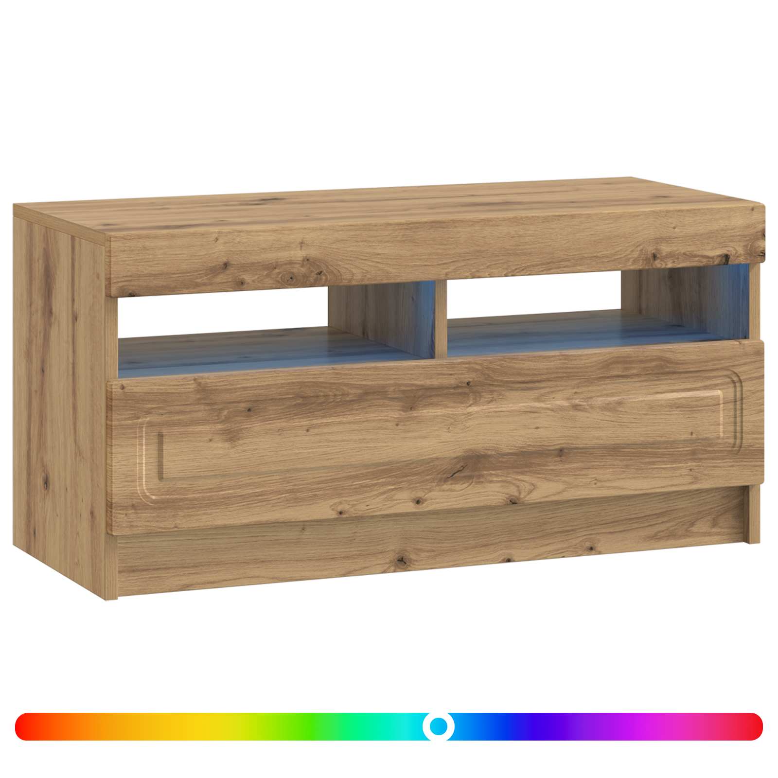 LED tv-meubel Artisanaal eiken Bewerkt hout