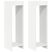 Plantenstandaard 2 stuks wit 30x30x100 cm bewerkt hout