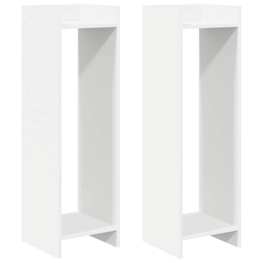 Plantenstandaard 2 pcs Wit 30 x 30 x 100 cm Geconstrueerd hout