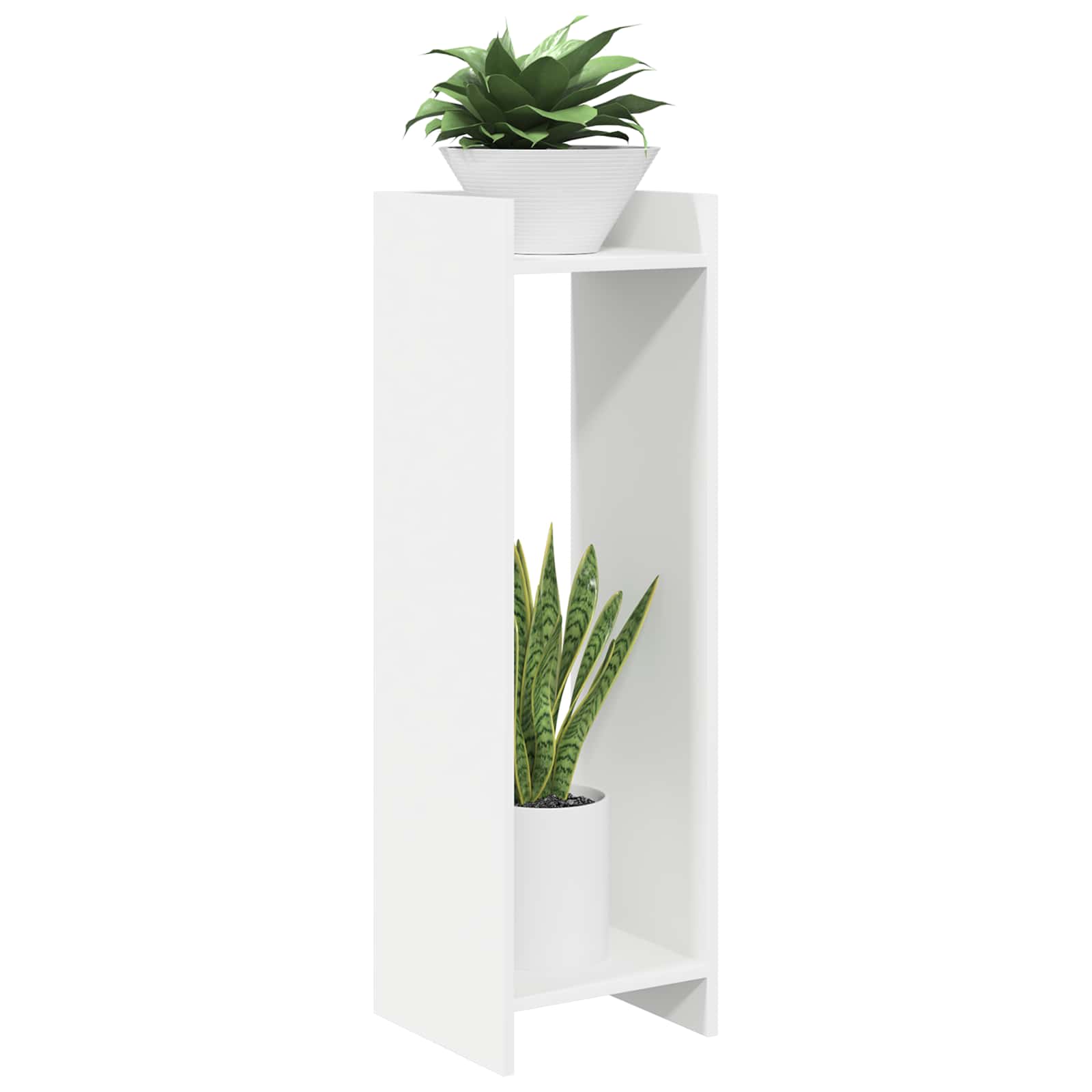 Plantenstandaard 2 pcs Wit 30 x 30 x 100 cm Geconstrueerd hout