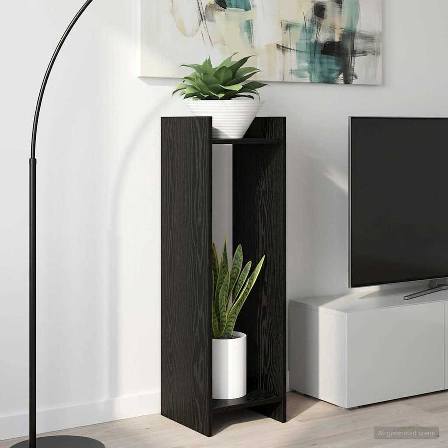 Plantenstandaard Zwarte Eik 30 x 30 x 100 cm Geconstrueerd hout