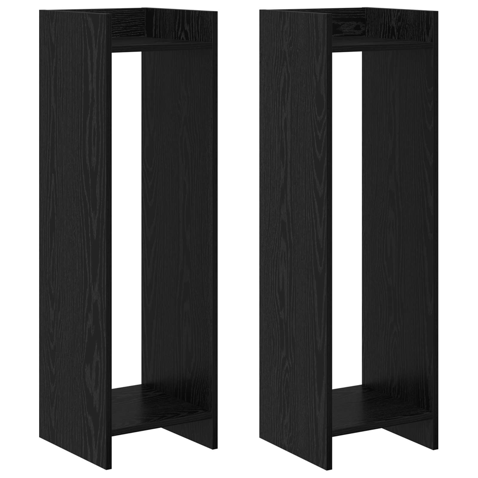 Plantenstandaard met plank 2 pcs Zwarte Eik 30 x 30 x 100 cm