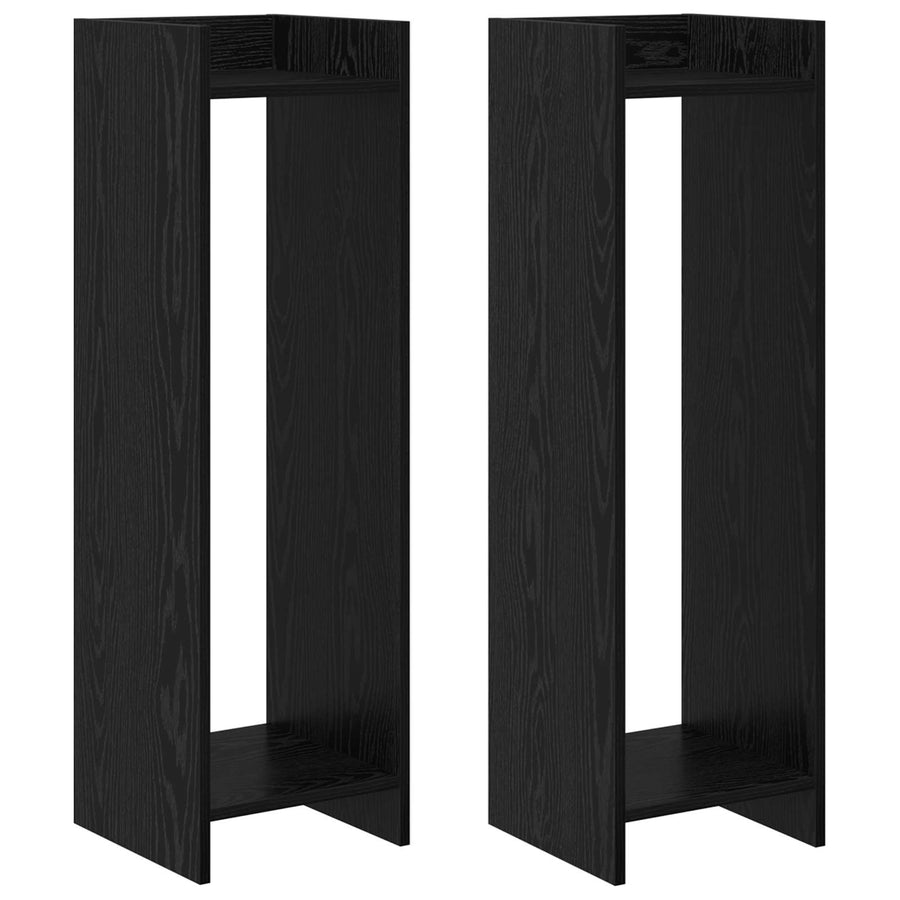 Plantenstandaard met plank 2 pcs Zwarte Eik 30 x 30 x 100 cm