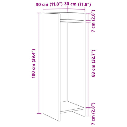 Plantenstandaard met plank 2 pcs Zwarte Eik 30 x 30 x 100 cm