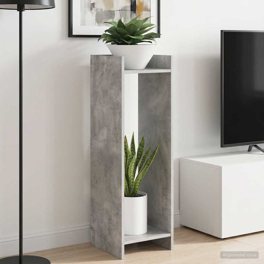 Plantenstandaard met plank Beton Grijs 30 x 30 x 100 cm