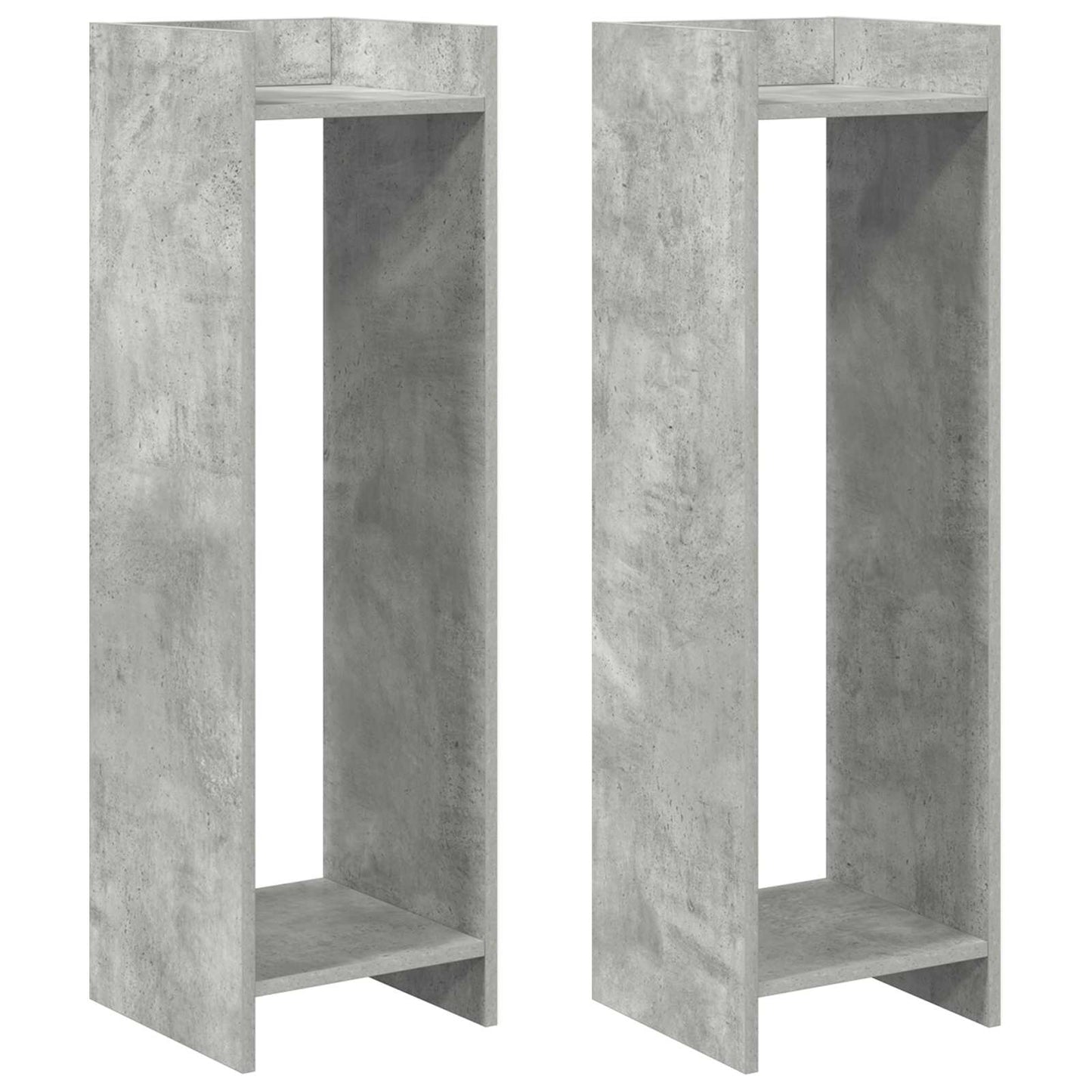 Plantenstandaard met plank 2 pcs Beton Grijs 30 x 30 x 100 cm