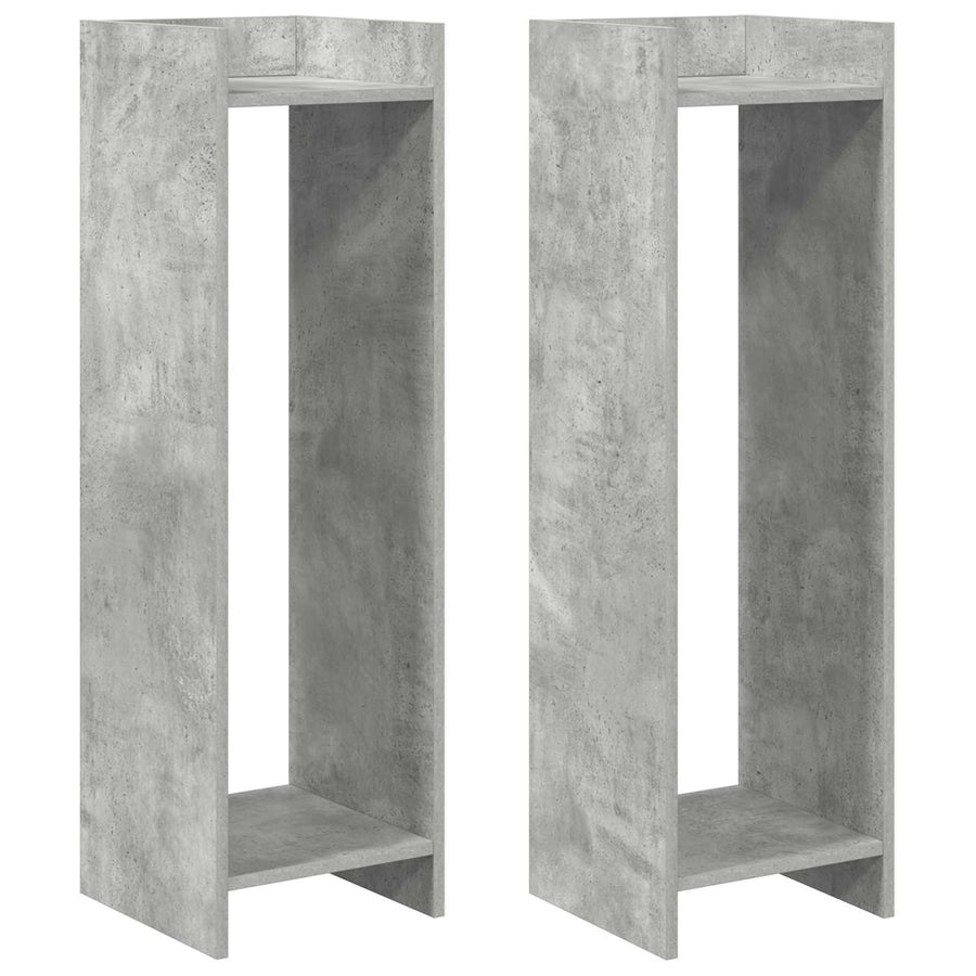 Plantenstandaard met plank 2 pcs Beton Grijs 30 x 30 x 100 cm