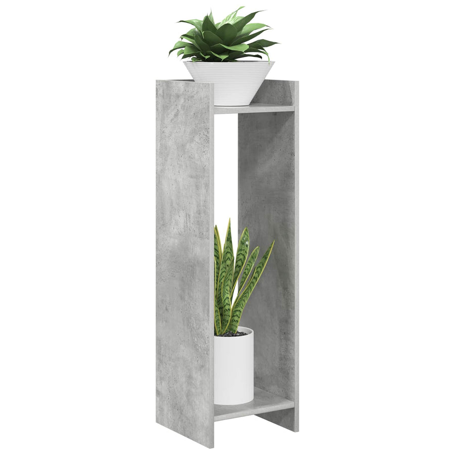 Plantenstandaard met plank 2 pcs Beton Grijs 30 x 30 x 100 cm
