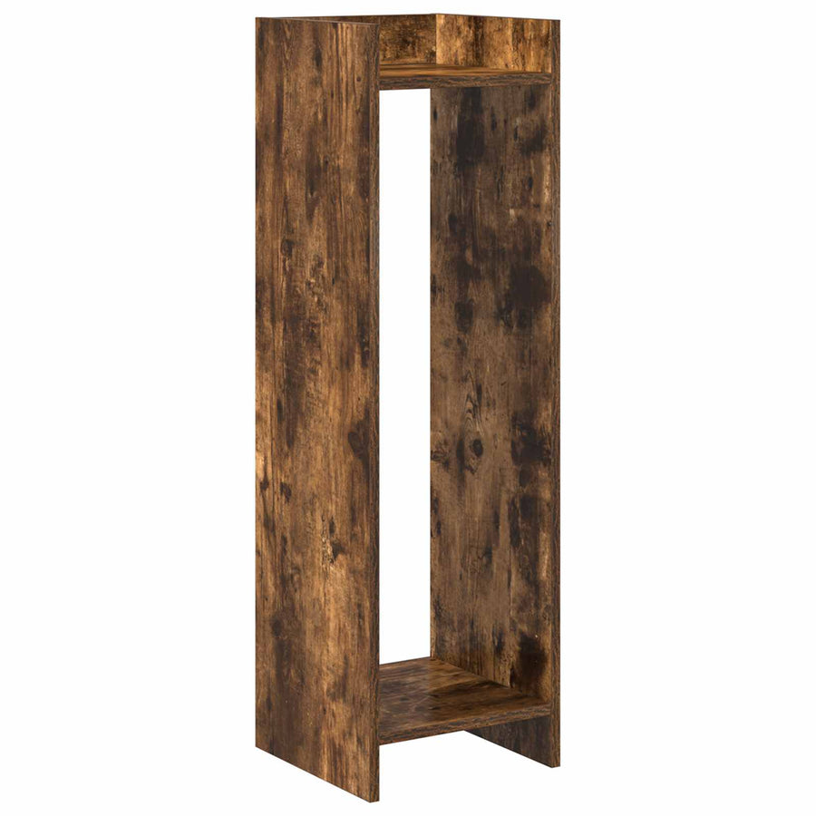 Plantenstandaard met plank Gerookte Eik 30 x 30 x 100 cm