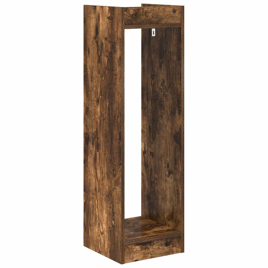 Plantenstandaard met plank Gerookte Eik 30 x 30 x 100 cm