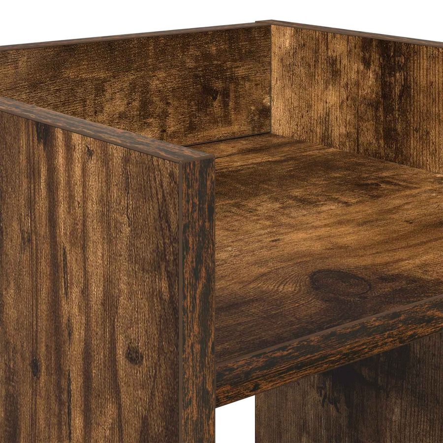 Plantenstandaard met plank 2 pcs Gerookte Eik 30 x 30 x 100 cm