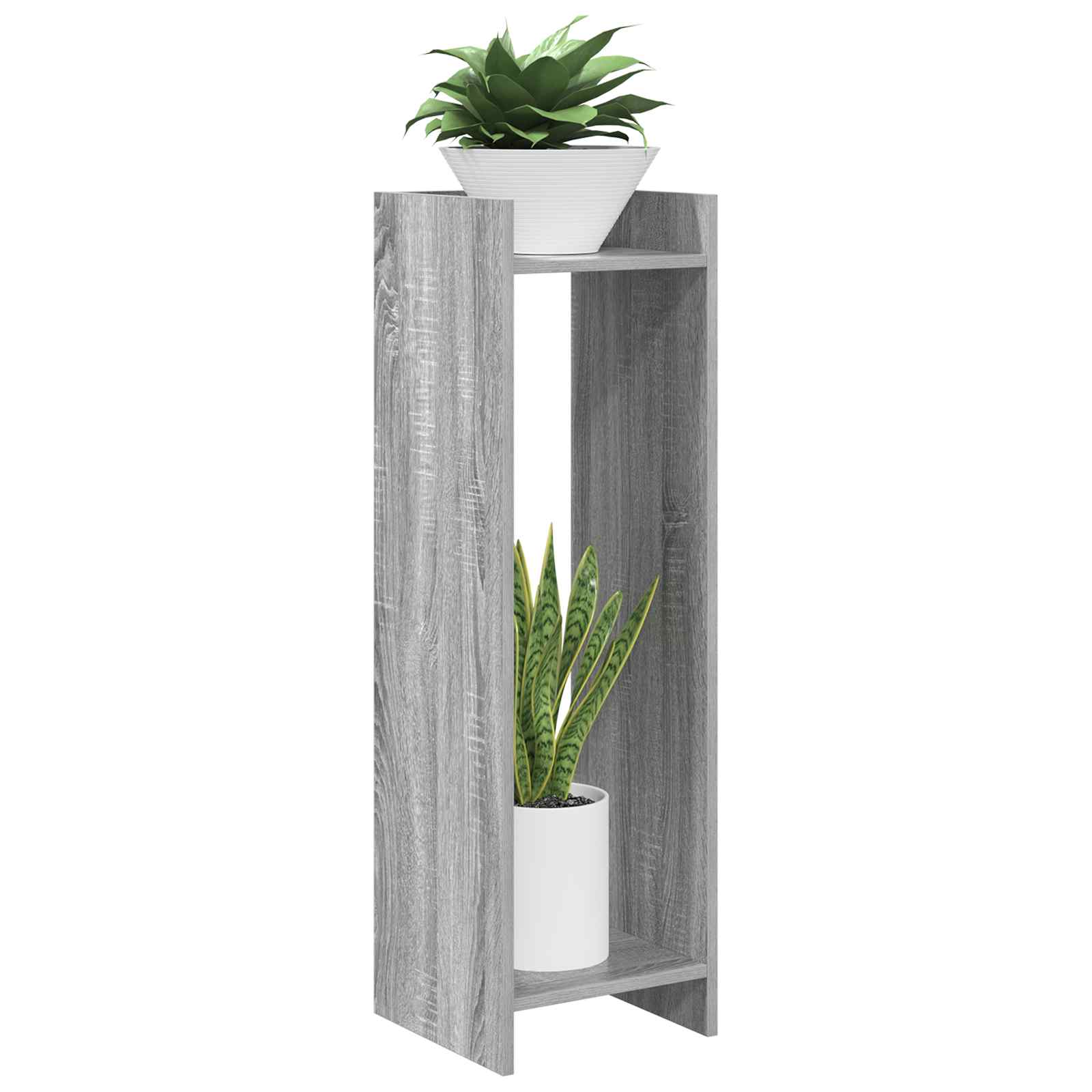 Plantenstandaard met plank Grijze Sonoma 30 x 30 x 100 cm