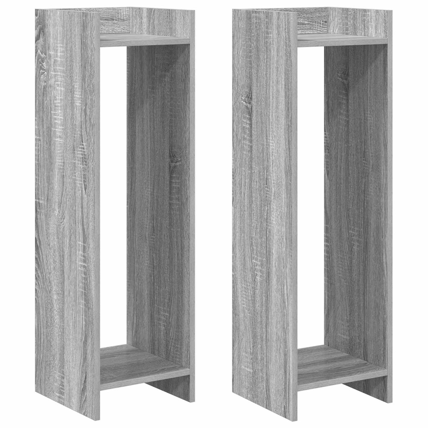Plantenstandaard met plank 2 pcs Grijze Sonoma 30 x 30 x 100 cm