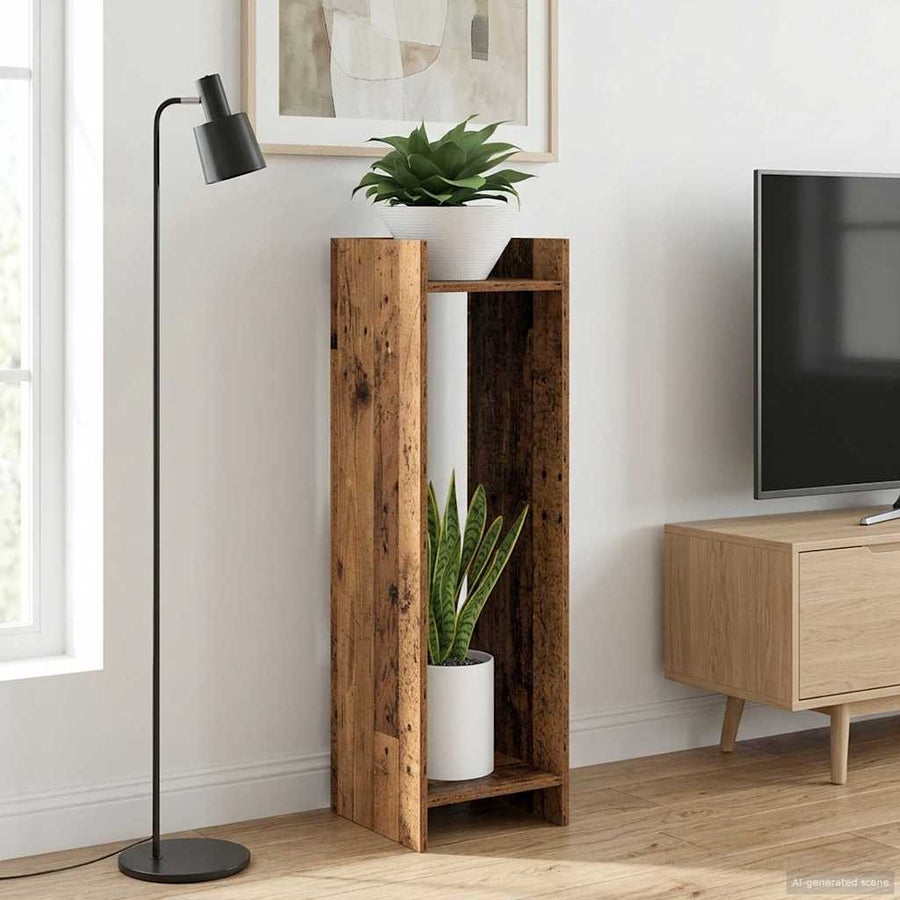 Plantenstandaard Oudhout 30 x 30 x 100 cm Geconstrueerd hout