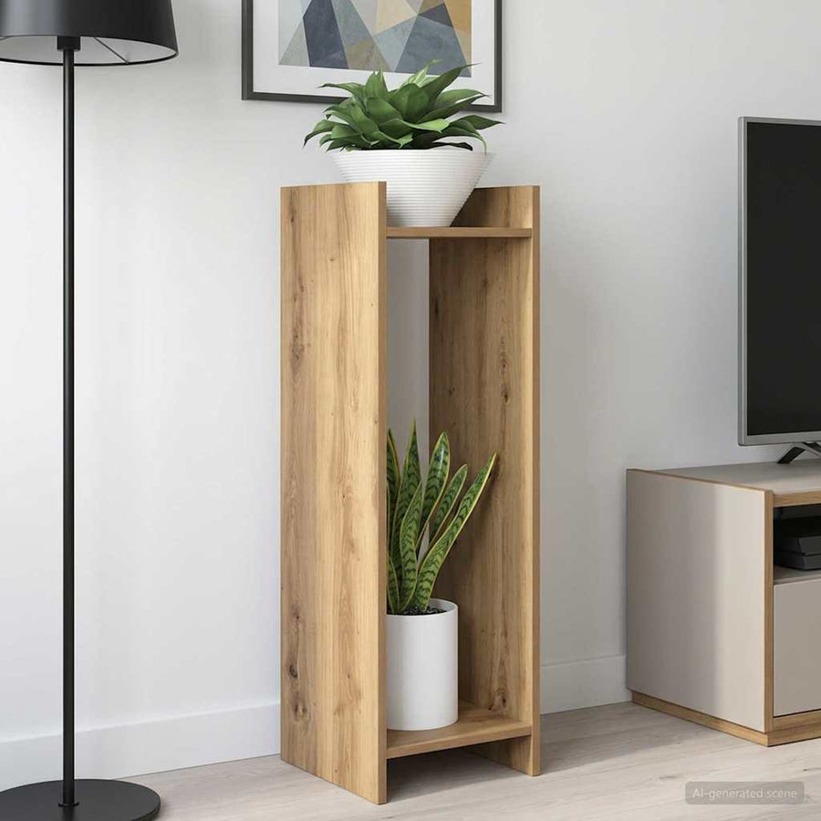 Plantenstandaard met plank Artisan Eik 30 x 30 x 100 cm