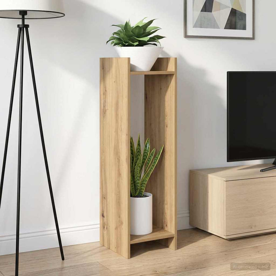 Plantenstandaard met plank 2 pcs Artisan Eik 30 x 30 x 100 cm