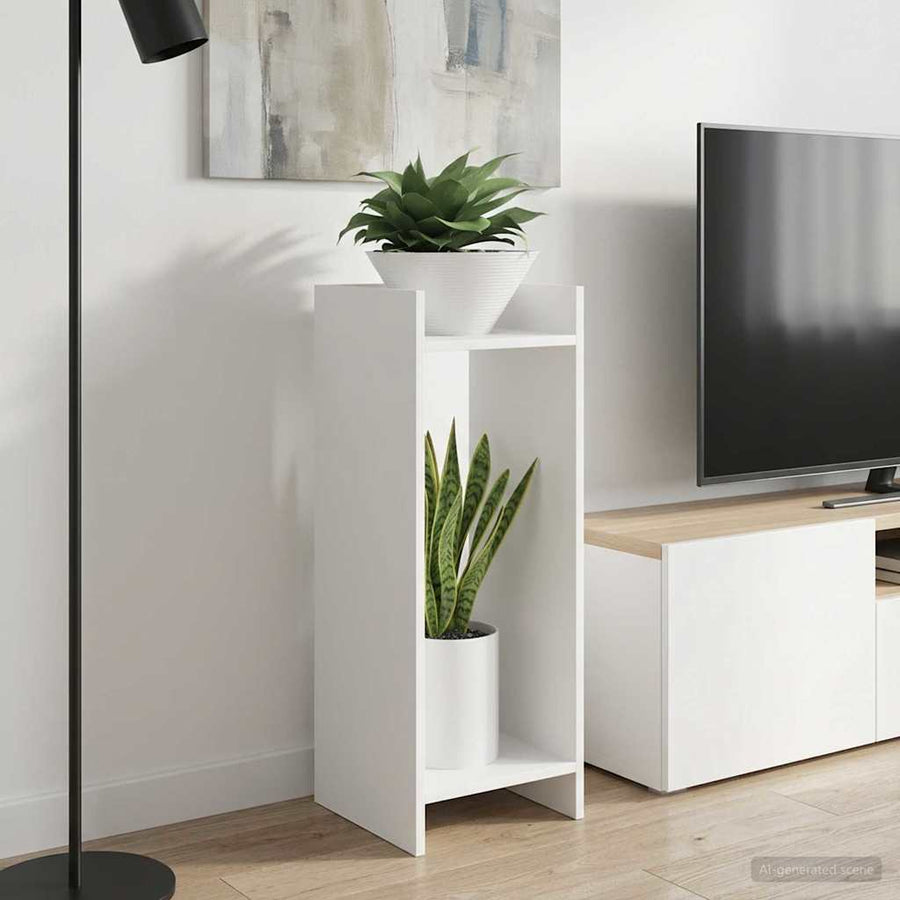 Plantenstandaard Wit 30 x 30 x 80 cm Geconstrueerd hout