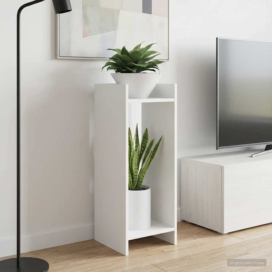 Plantenstandaard 2 pcs Wit 30 x 30 x 80 cm Geconstrueerd hout