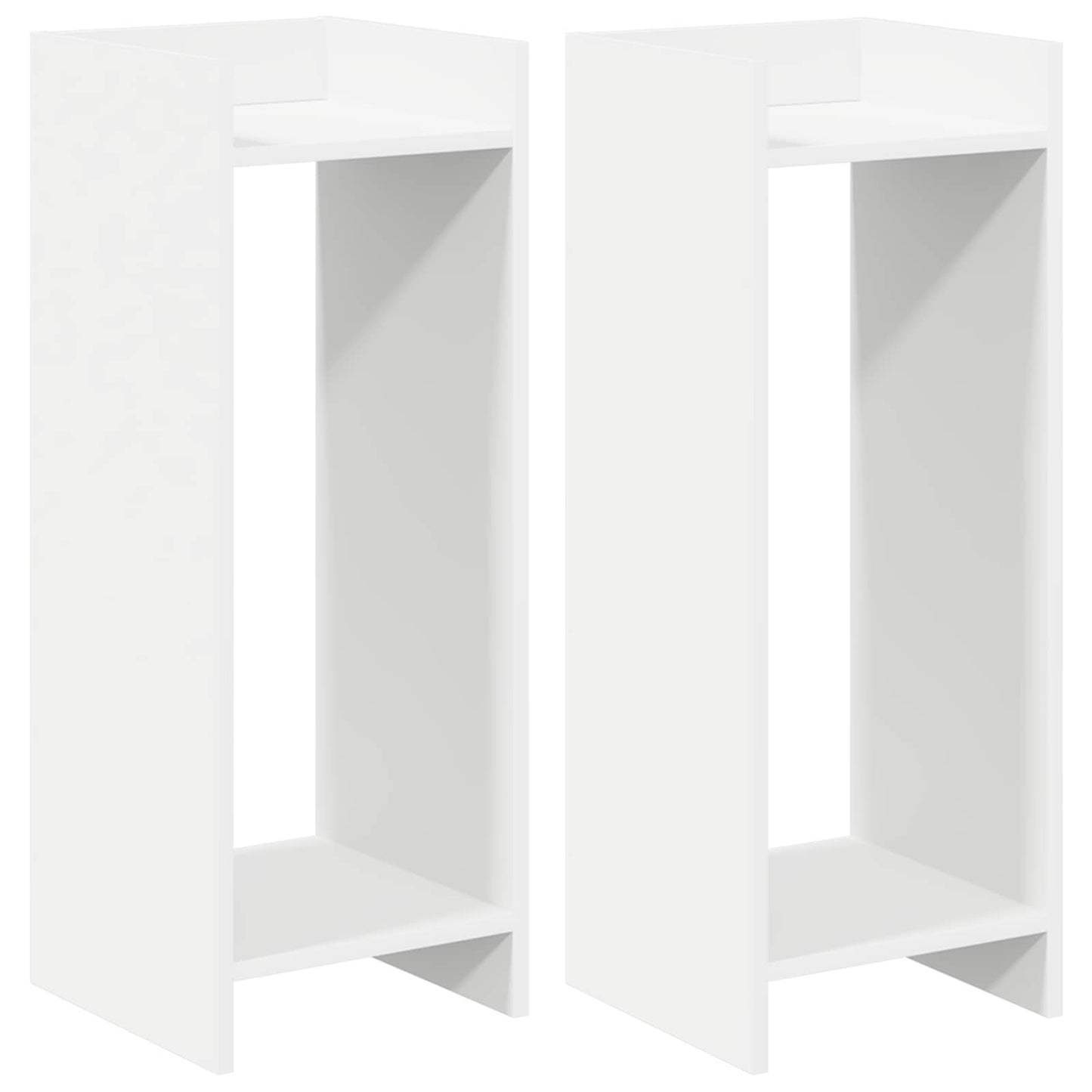 Plantenstandaard 2 pcs Wit 30 x 30 x 80 cm Geconstrueerd hout