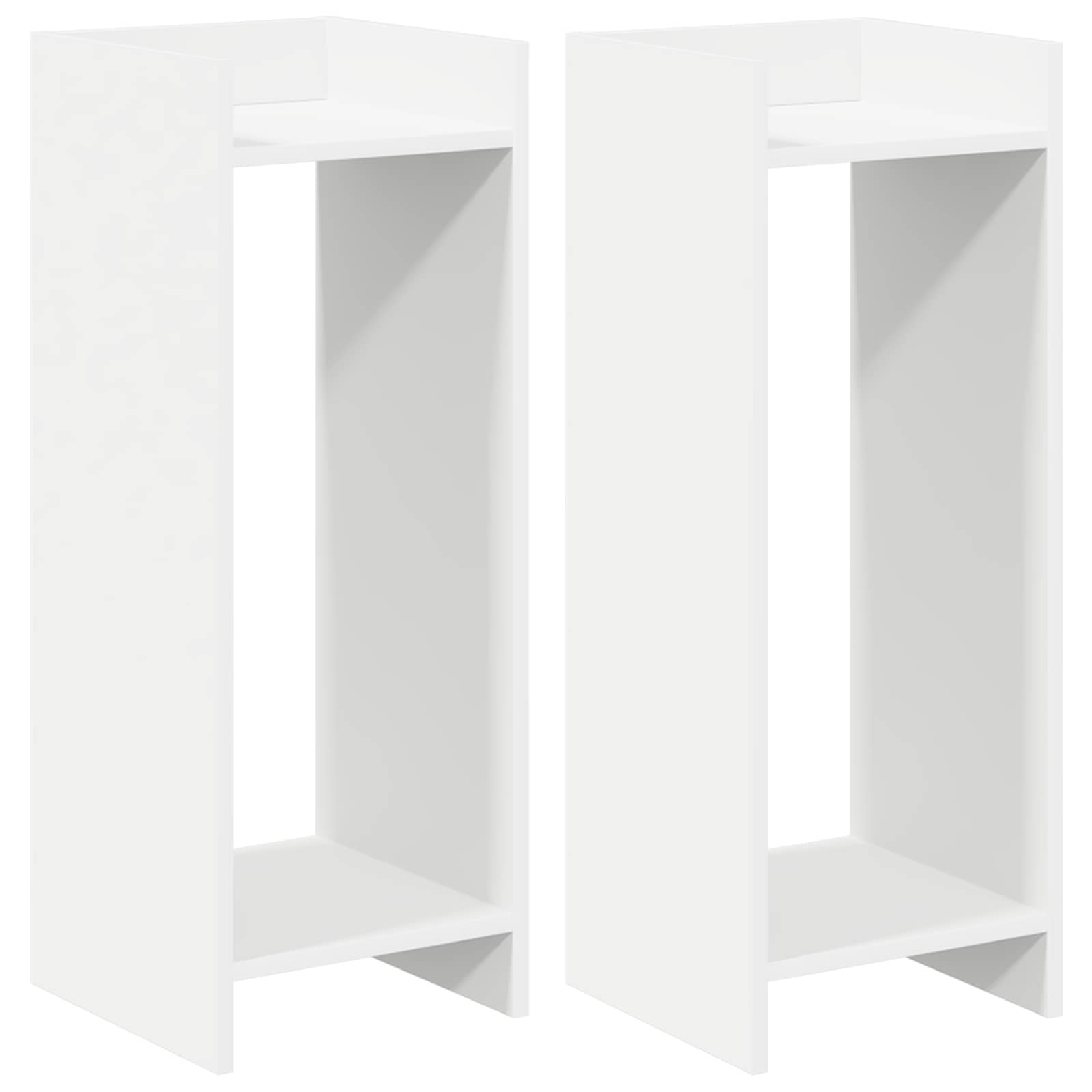 Plantenstandaard 2 pcs Wit 30 x 30 x 80 cm Geconstrueerd hout
