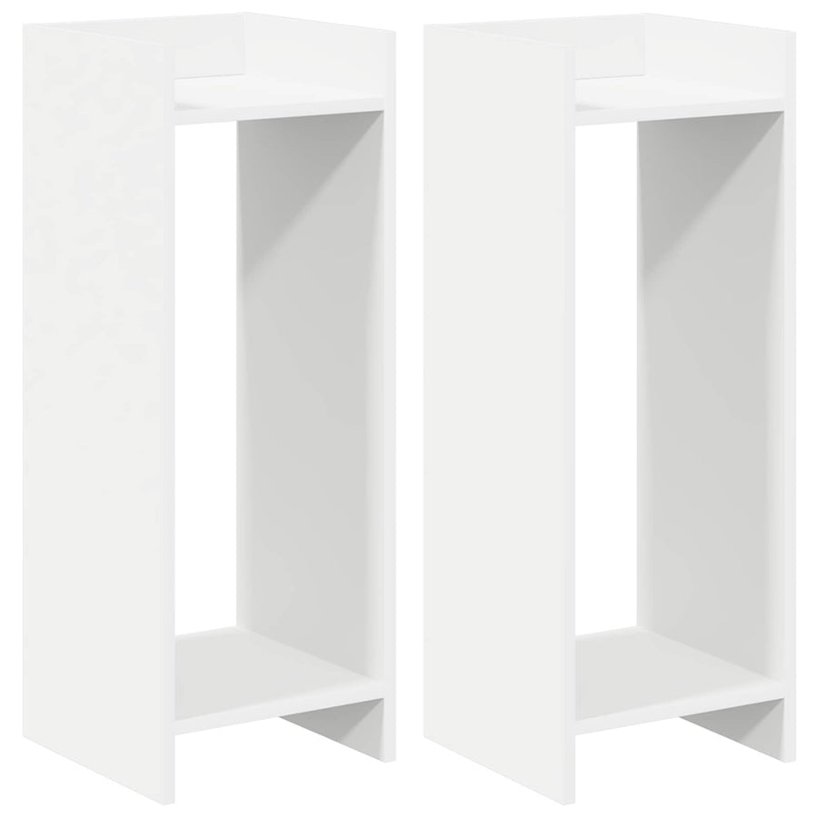 Plantenstandaard 2 pcs Wit 30 x 30 x 80 cm Geconstrueerd hout