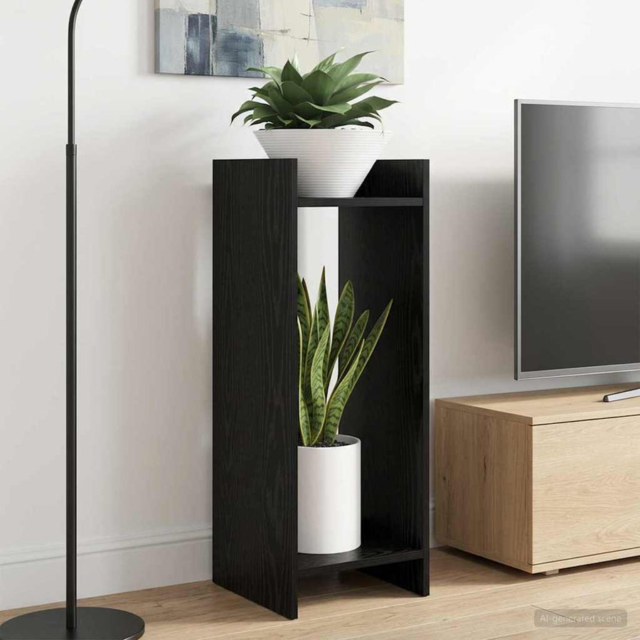 Plantenstandaard Zwarte Eik 30 x 30 x 80 cm Geconstrueerd hout