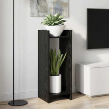 Plantenstandaard met plank 2 pcs Zwarte Eik 30 x 30 x 80 cm