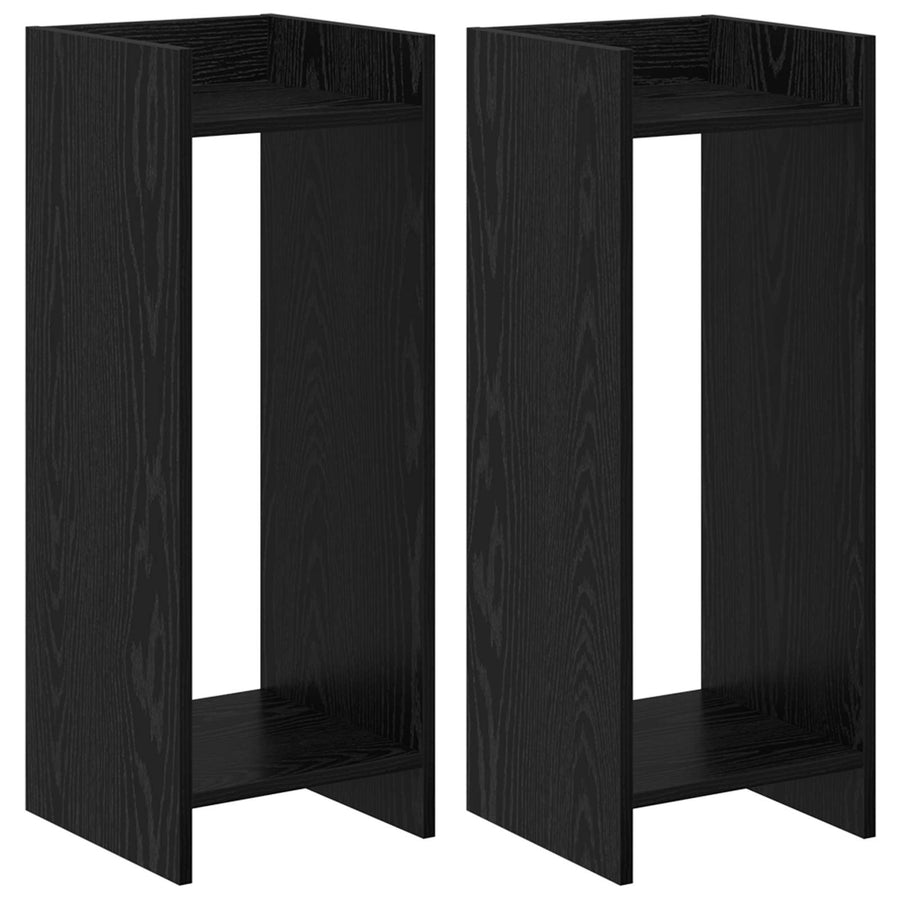 Plantenstandaard met plank 2 pcs Zwarte Eik 30 x 30 x 80 cm