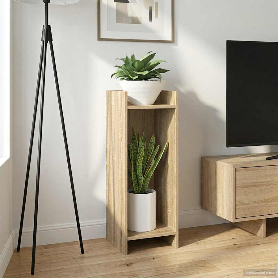 Plantenstandaard met plank Sonoma Eiken 30 x 30 x 80 cm