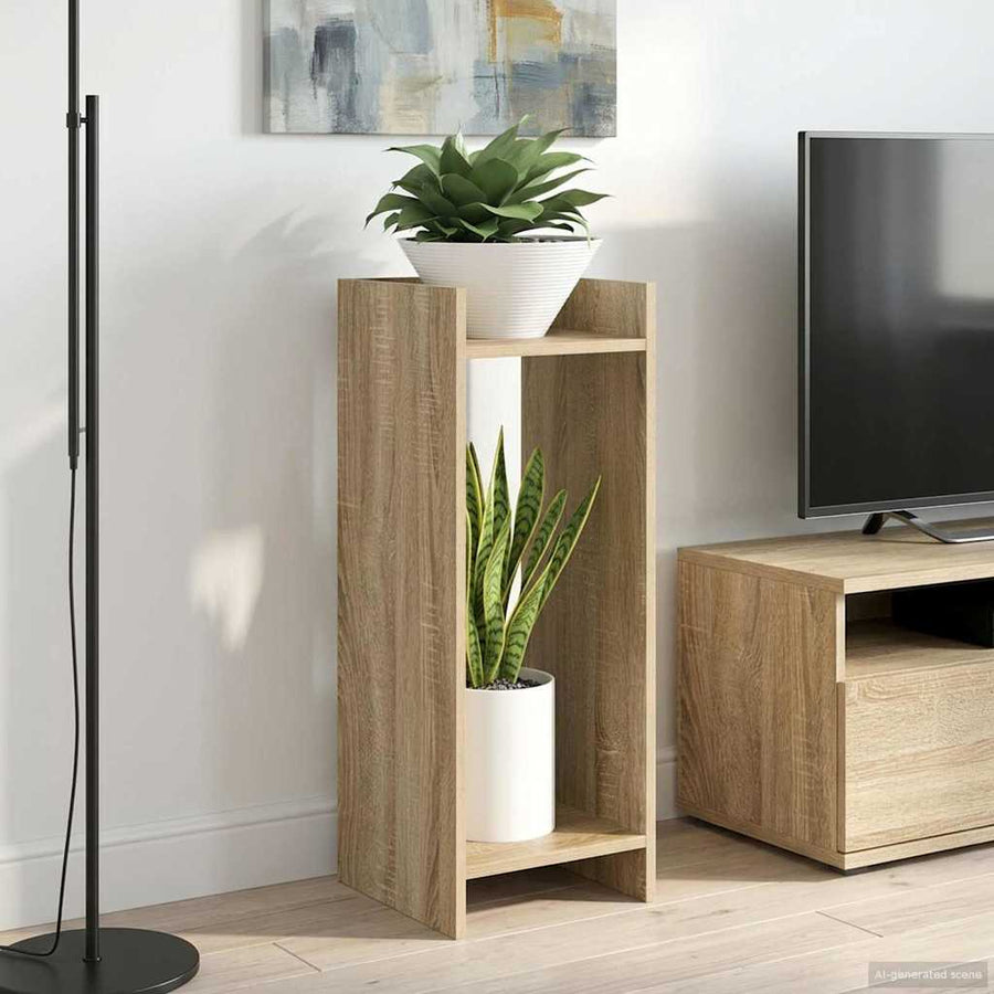 Plantenstandaard met plank 2 pcs Sonoma Eiken 30 x 30 x 80 cm