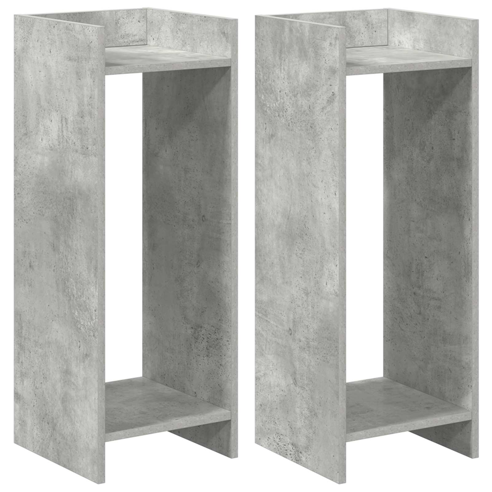 Plantenstandaard met plank 2 pcs Beton Grijs 30 x 30 x 80 cm