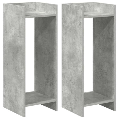 Plantenstandaard met plank 2 pcs Beton Grijs 30 x 30 x 80 cm