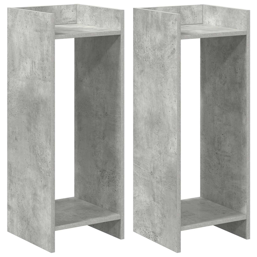 Plantenstandaard met plank 2 pcs Beton Grijs 30 x 30 x 80 cm