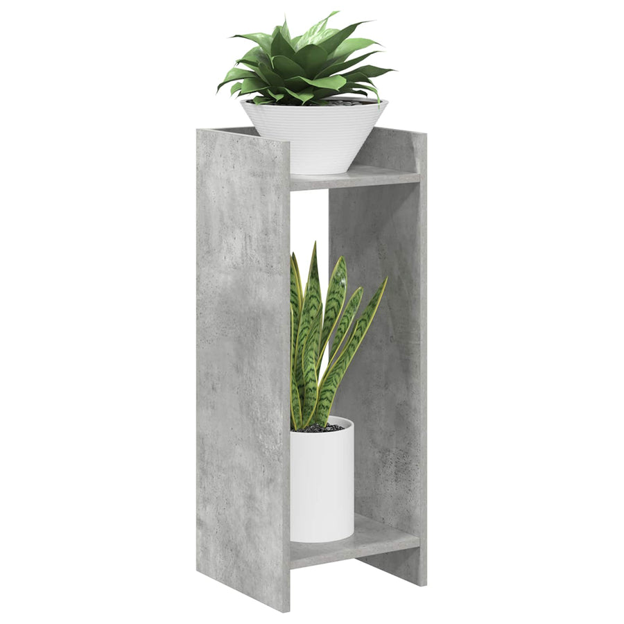 Plantenstandaard met plank 2 pcs Beton Grijs 30 x 30 x 80 cm