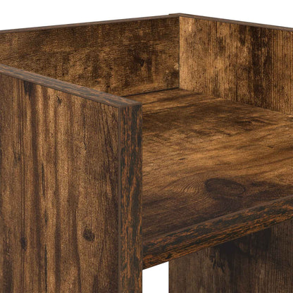 Plantenstandaard met plank 2 pcs Gerookte Eik 30 x 30 x 80 cm
