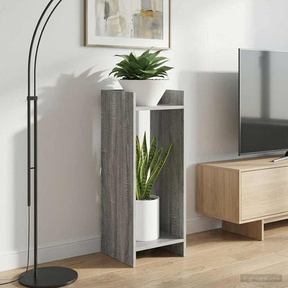 Plantenstandaard met plank Grijze Sonoma 30 x 30 x 80 cm