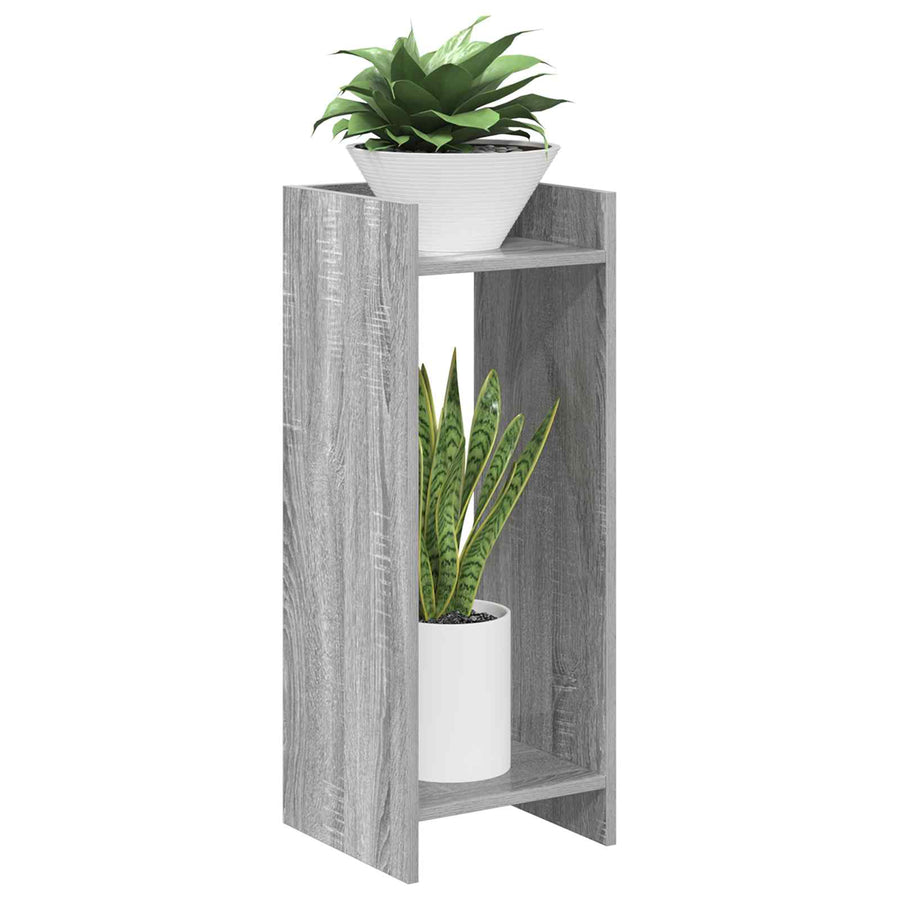 Plantenstandaard met plank Grijze Sonoma 30 x 30 x 80 cm