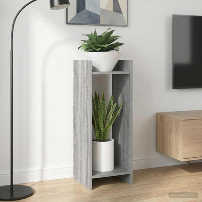 Plantenstandaard met plank 2 pcs Grijze Sonoma 30 x 30 x 80 cm