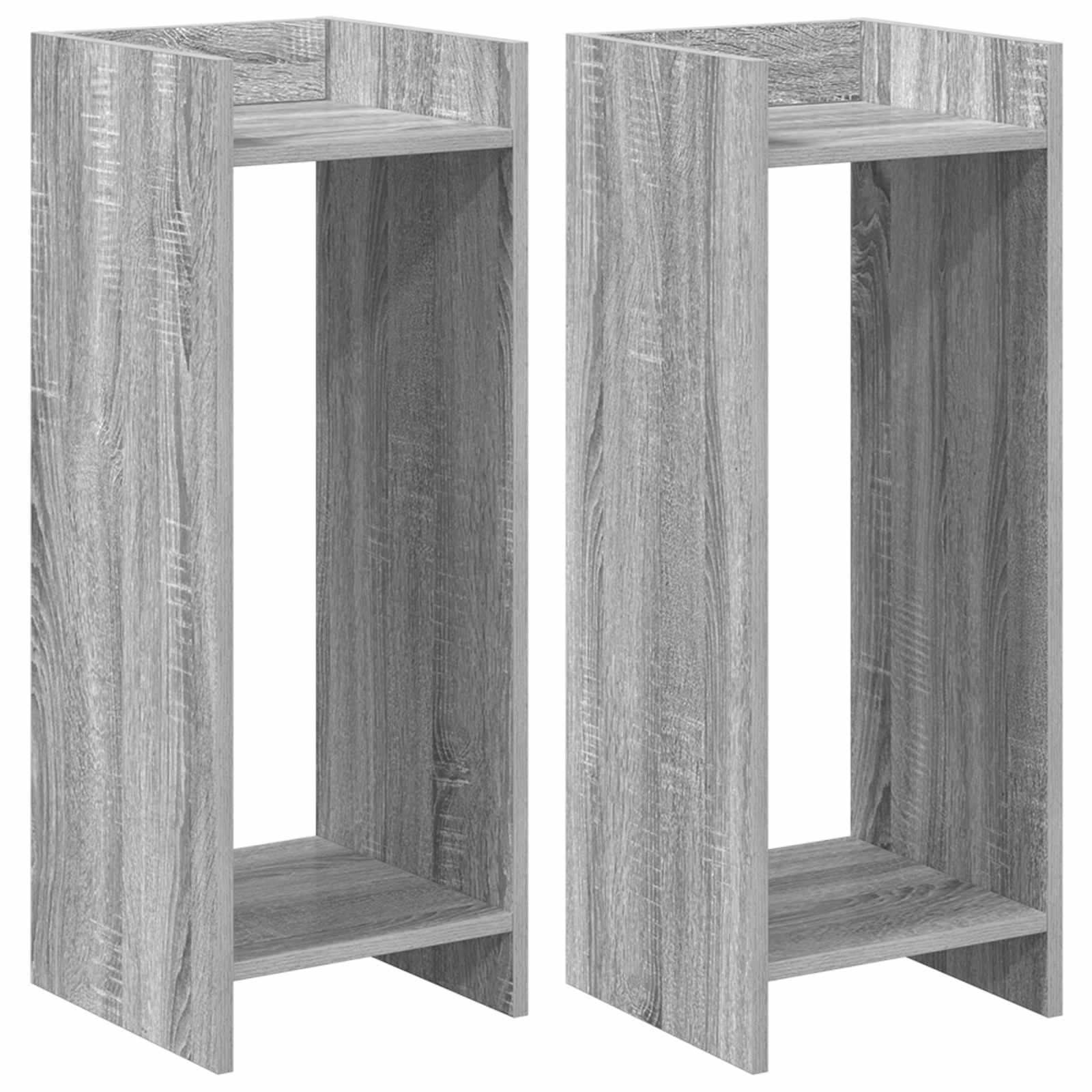Plantenstandaard met plank 2 pcs Grijze Sonoma 30 x 30 x 80 cm